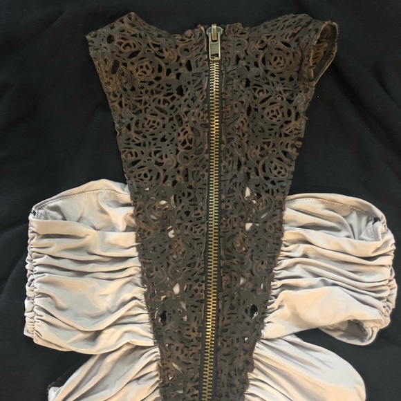 Bebe Kardashian Laser-Cut Leather Bodycon Dress XS - Picture 11 of 11